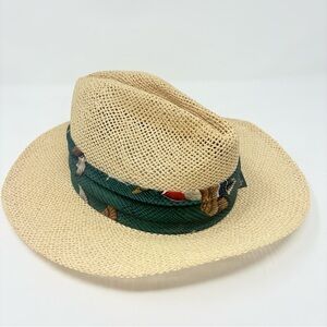Chi Chi Collection Unisex One Size Straw Fedora Hat Vacation Beach Made In USA